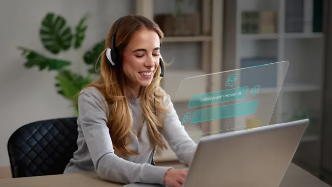 woman looking at laptop
