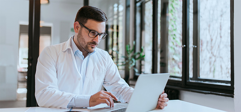 Man looking at laptop